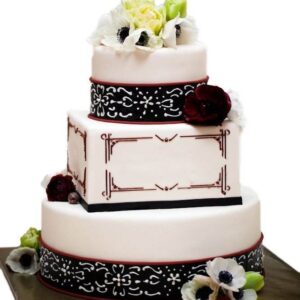 Tort de nunta elegant cu flori-0